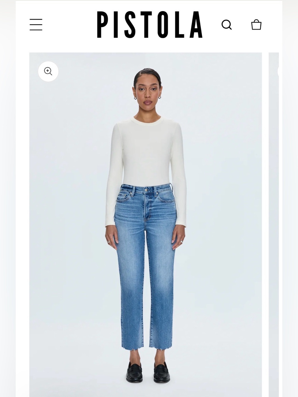 Pistola Charlie High Rise Classic
Straight Ankle Jean in Clash size 25
